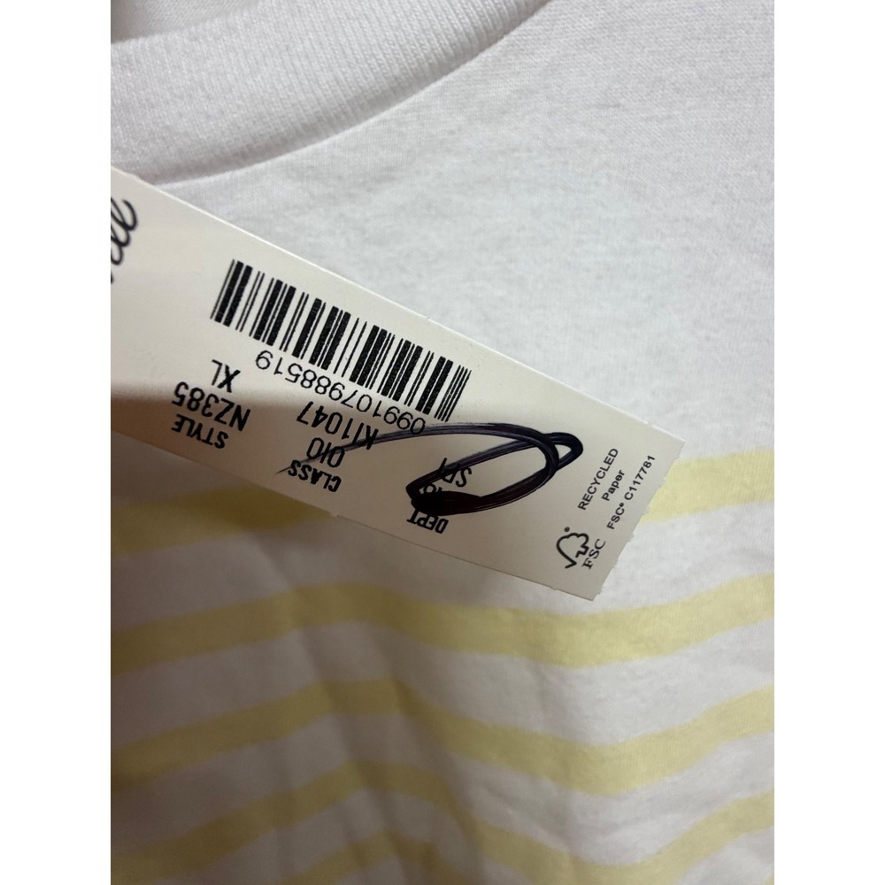 Madewell The Tie-Waist Tee Allday Jersey NZ385 Yellow Stripe Long Sleeve XL - Picture 9 of 11
